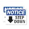 Signmission Step Down (Down Arrow), 10 in W x Rectangle, Aluminum OS-2PACK-NS-A-710-L-18457 - alternate 1